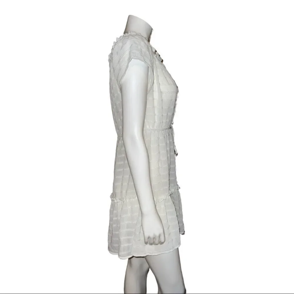 Miken White Juniors' Ruffled Swim Cover-up Dress Sparkle Large NWT